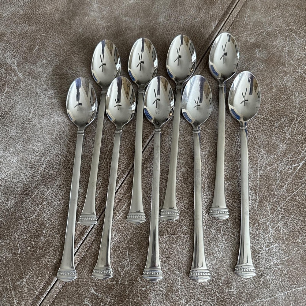 Towle Beaded Classique Flatware Iced Tea Spoon (Set of 9)FW13‎